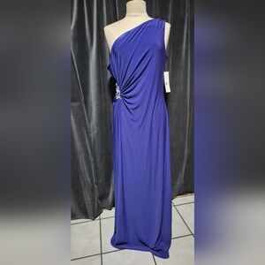 Eliza J One Shoulder Royal Blue Dress